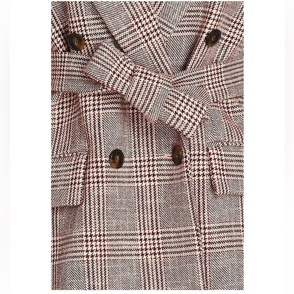 MAJE Vinone Double-breasted Prince of Wales checked cotton-blend tweed blazer - Picture 4 of 8